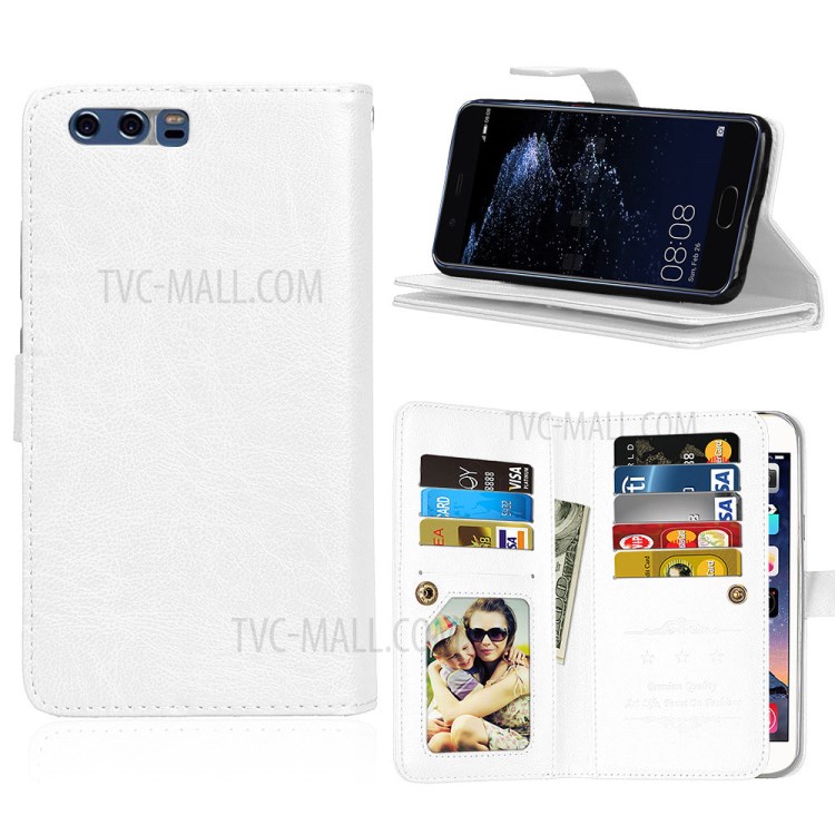 Case Huawei P10 Plus / Pre-order * เคสกระเป๋าสตางค์ผิวหนังม้า พร้อมช่องเสียบการ์ด 9 ใบ *