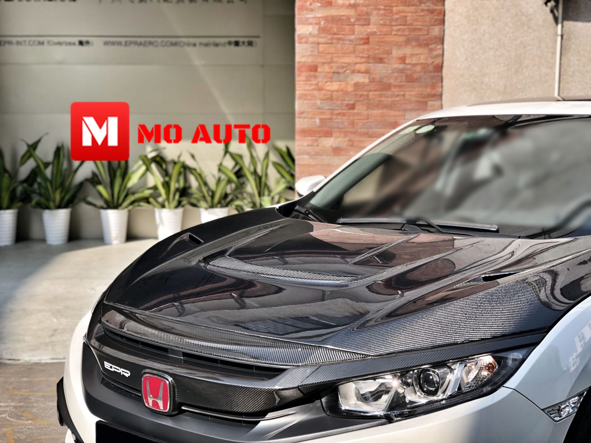 ฝากระโปรงหน้าคาร์บอนแท้ทรง VARIS CIVIC FC/FK/MC 2019