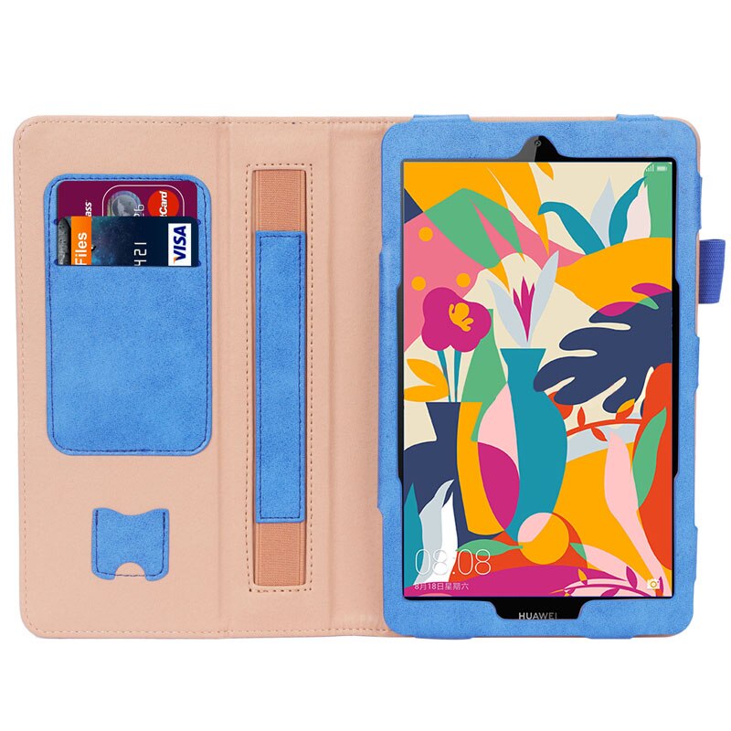 Case Huawei MediaPad M5 lite / Pre-Order * เคสหนัง PU Built-in สายคล้องมือยืดหยุ่นเพื่อให้ง่ายต่อการอ่านด้วยมือเดียว *