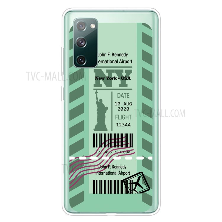 Case Samsung Galaxy S20 FE / Pre-order * Boarding Pass ที่เมืองบาร์โค้ดเนื้อ TPU ฝาครอบป้องกัน *