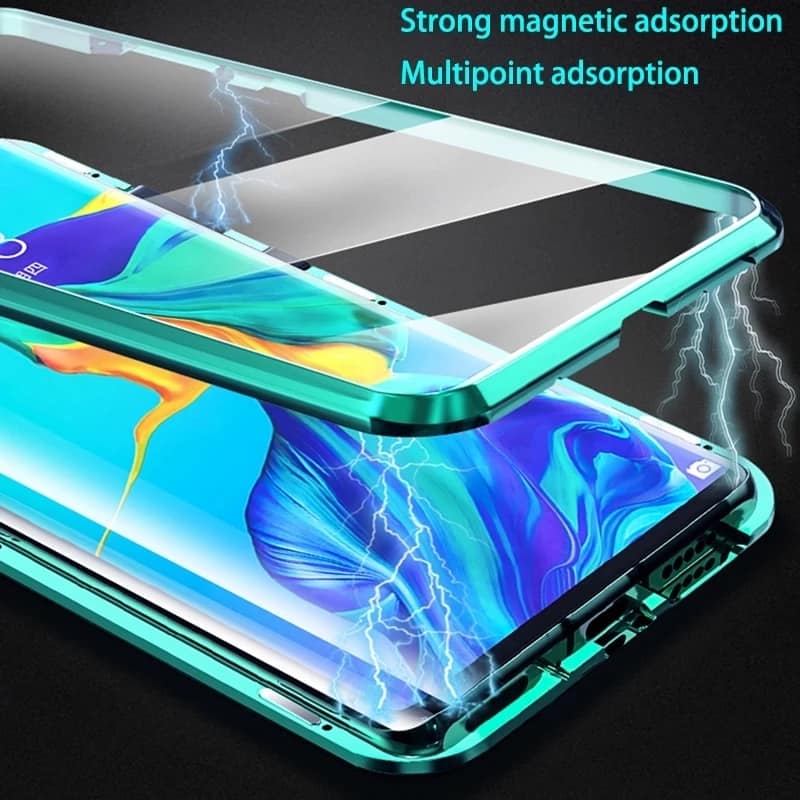 Case Huawei Mate 20 X # Pre-order * เคสกรอบโลหะแม่เหล็กกระจกนิรภัยด้านหน้า + ด้านหลัง ถอดออกได้ *