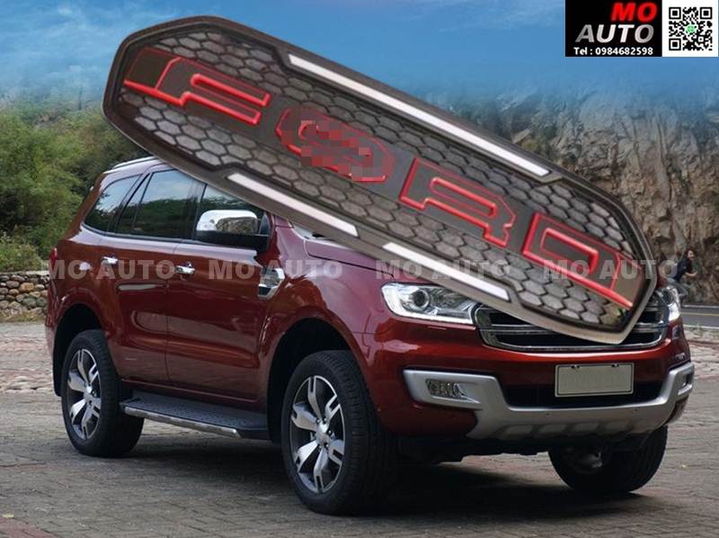 กระจังหน้า RAPTOR V.4 LED สีแดง FOR EVEREST