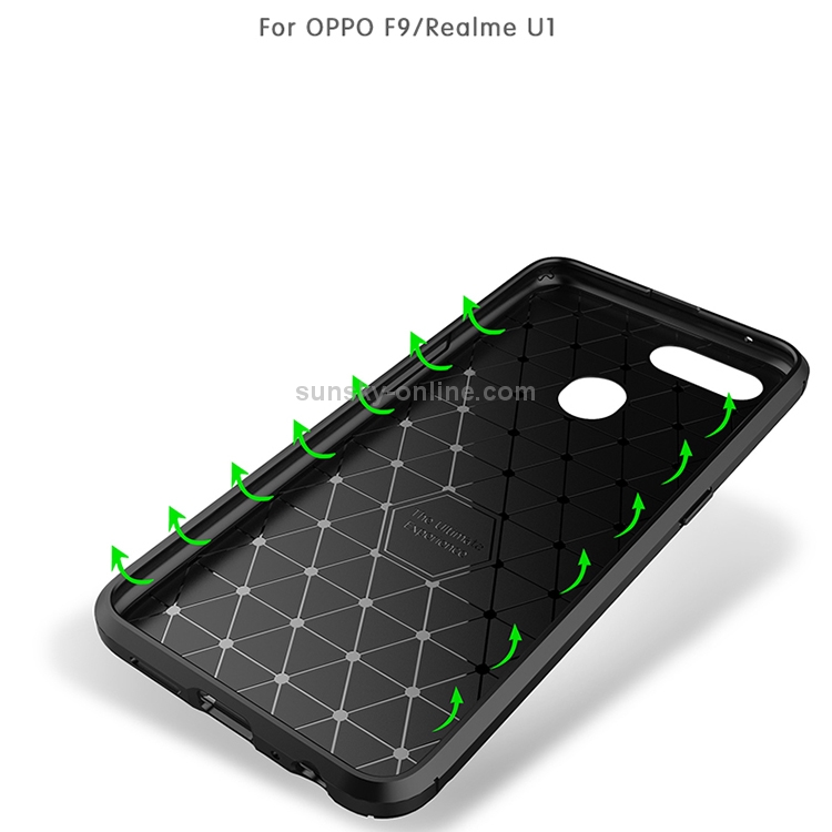 Case OPPO F9 / Pre-Order * เคสคาร์บอนไฟเบอร์พื้นผิวกันกระแทก TPU *