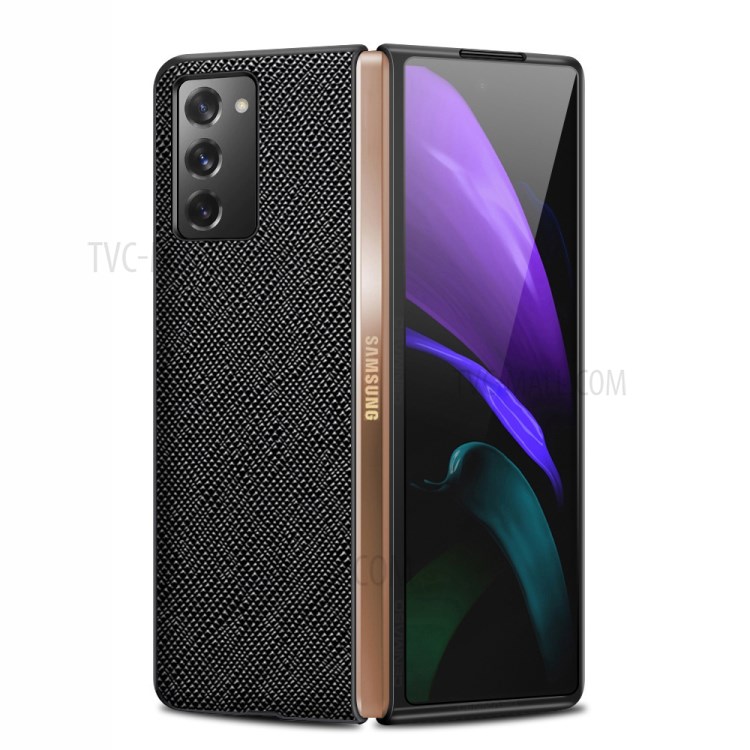 Case Galaxy Z Fold 2 5G / Pre-Order * เคสหนังแท้พับได้ลายไขว้ วัสดุหนังแท้แข็งแรงและทนต่อการสึกหรอ *