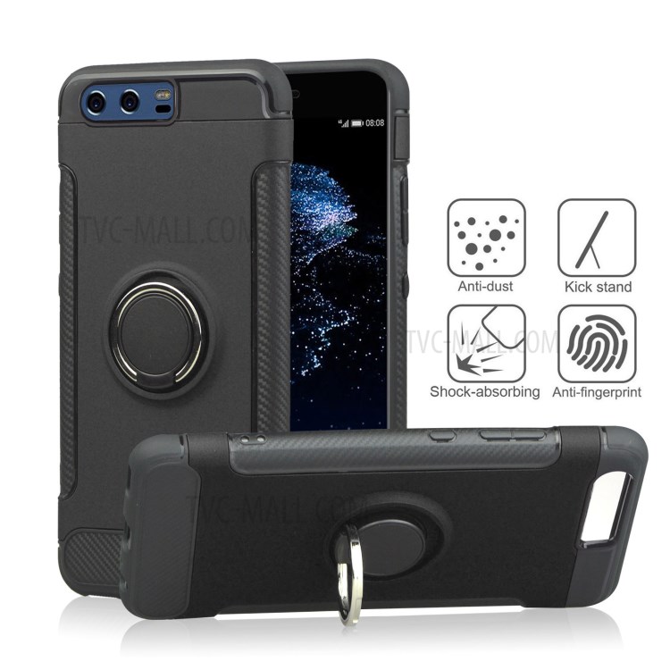 Case Huawei P10 Plus / Pre-order * ANGIBABE เนื้อคาร์บอนไฟเบอร์ พร้อมขาตั้งแหวน *