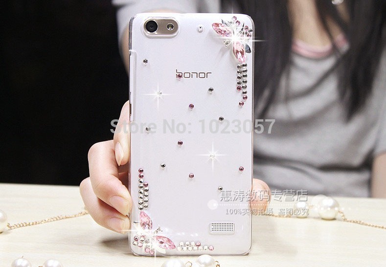 Case Huawei G-Play Mini / Pre-order * ตกแต่งด้วย Rhinestone และส่องแสง Camellia, ประกายและดีลักซ์ *