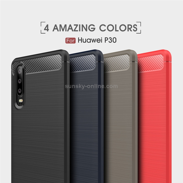 Case Huawei P30 # Pre-Order * เคส TPU กันกระแทกคาร์บอนไฟเบอร์เนื้อแปรงขัด *