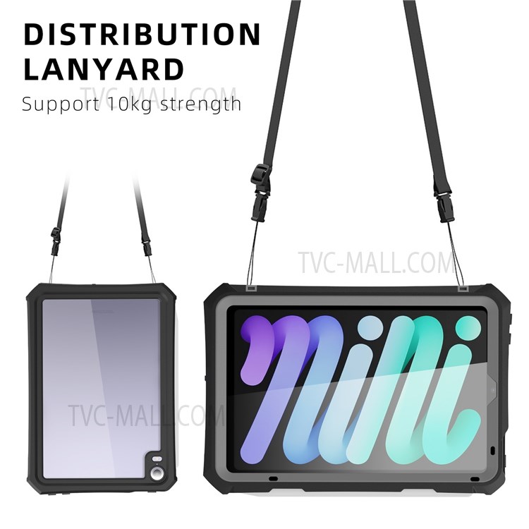 Case iPad mini 6 (2021) # Pre-Order * SHELLBOX 2 ม. กันกระแทก IP68 เคสกันน้ำเคสห่อหุ้มพร้อมขาตั้งและเชือกเส้นเล็ก *