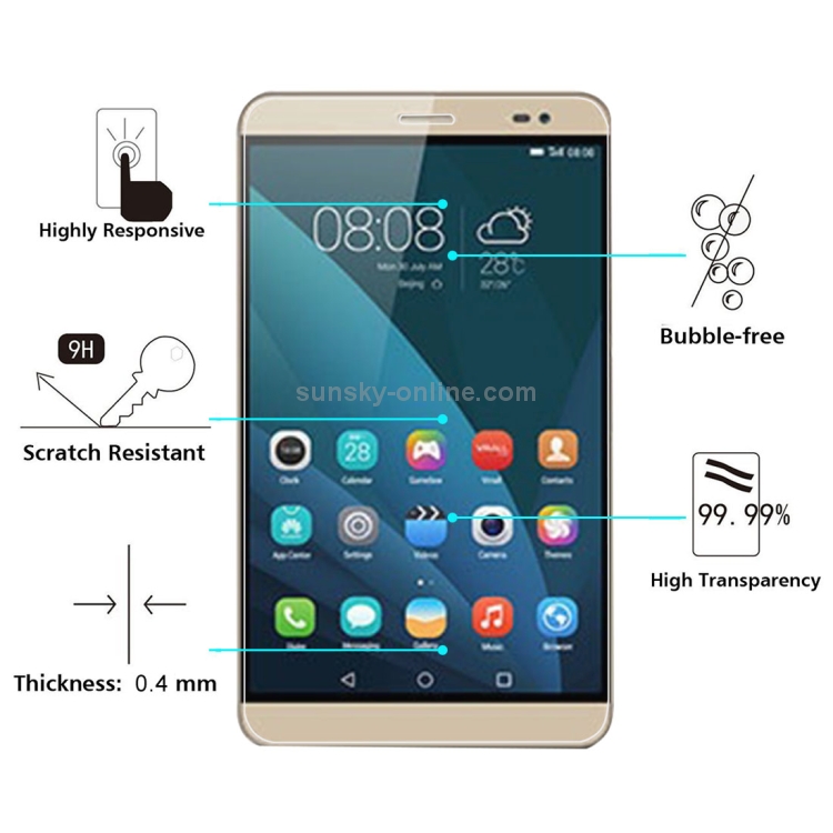 กระจกนิรภัย Huawei MediaPad X2 / Pre-order * พรีเมี่ยมพื้นผิวแข็ง 9H 0.3 มิลลิเมตรหนา *