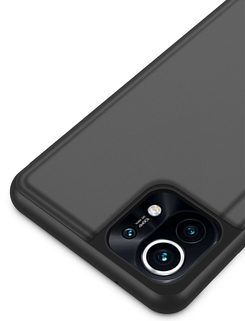 Case Xiaomi Mi 11 5G # Pre-Order * เคสขาตั้งพื้นผิวกระจกชุบ ทำจากวัสดุหนัง PC + PU หน้าต่างโปร่งแสงเพื่อให้ดูข้อมูลได้ง่าย *