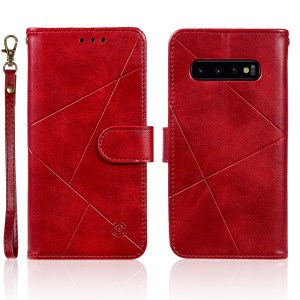Case Samsung Galaxy S10 / Pre-Order * Rhombus Surface Wallet ยืนหนังโทรศัพท์ Cover กับสายคล้องมือ *