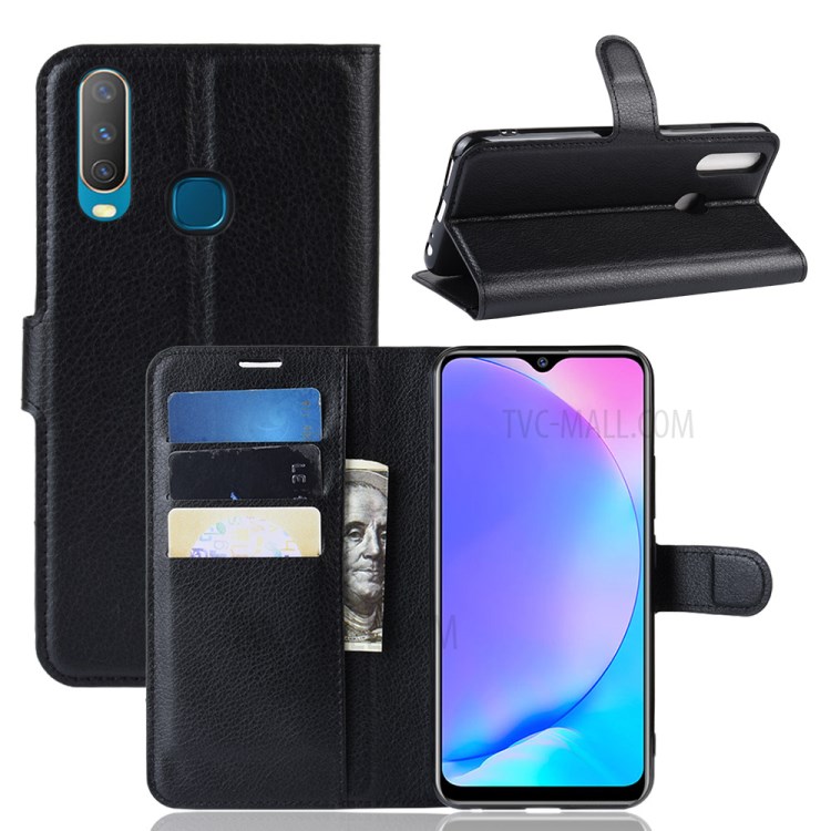 Case Vivo Y17 / Pre-Order * เคสซองหนังกระเป๋าสตางค์หนังลิ้นจี่ผิวหนัง *