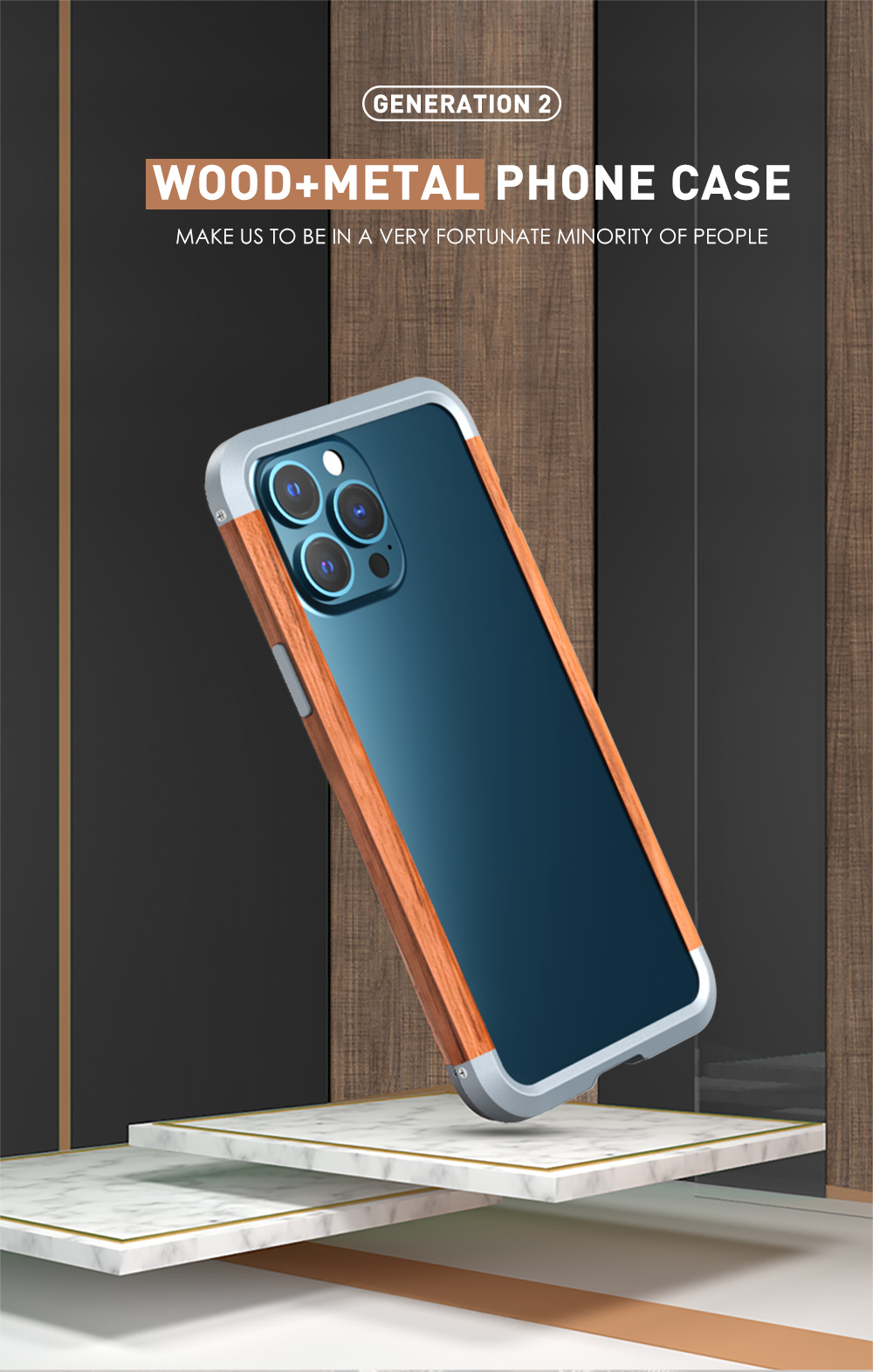 Case iPhone 13 Pro Max # Pre-Order * R-JUST Ultra Thin Hard Metal อลูมิเนียมอัลลอยด์ป้องกันไม้กรอบกันชน *