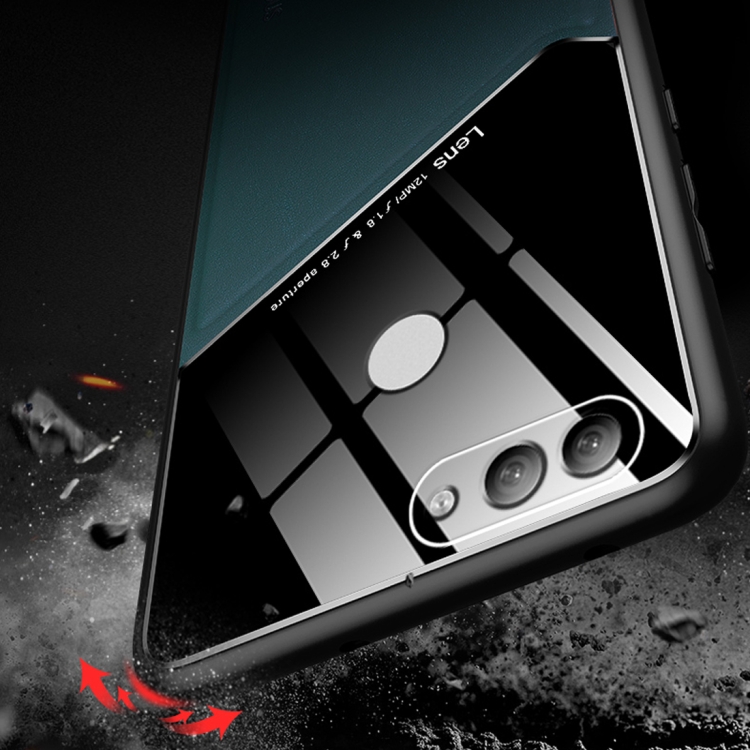 Case Huawei Y9 / Pre-order * เคสหนังปกหลังป้องกันกระจกออร์แกนิกพร้อมแผ่นเหล็กโลหะ *