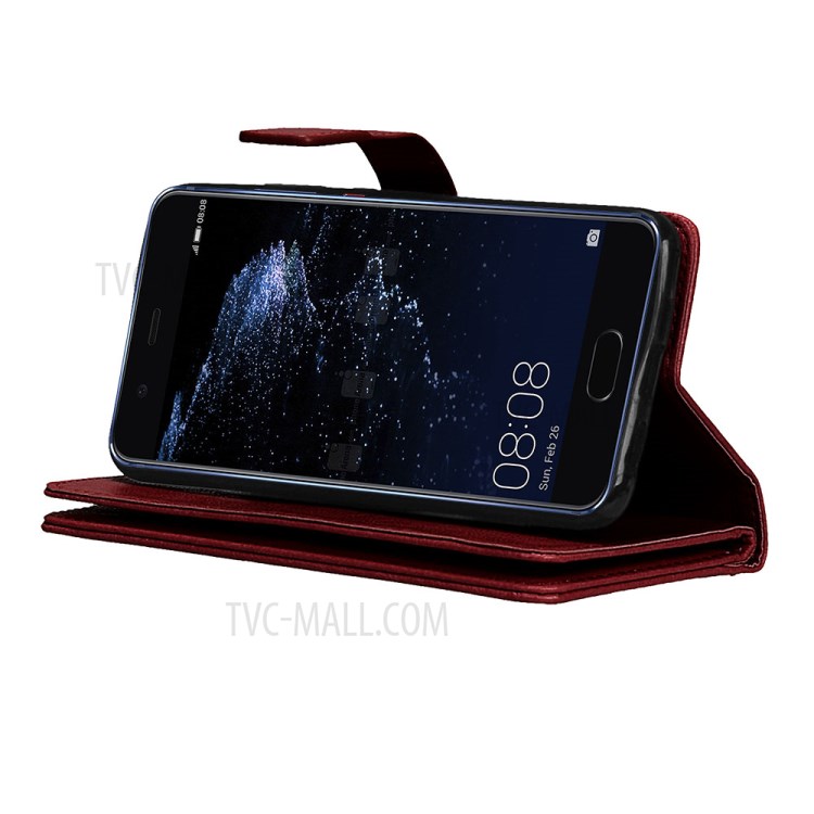 Case Huawei P10 Plus / Pre-order * เคสกระเป๋าสตางค์ผิวหนังม้า พร้อมช่องเสียบการ์ด 9 ใบ *