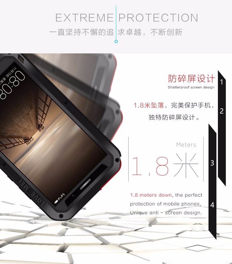 Case Huawei Mate 9 # Pre-order * LOVE MEI วัสดุ: โลหะ + ซิลิโคน + กระจก *