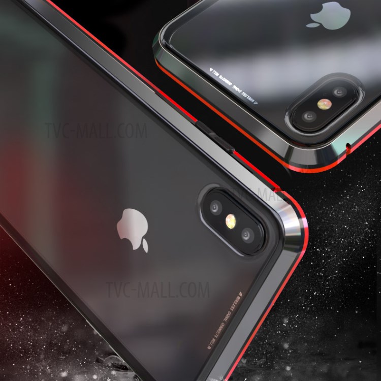 Case iPhone X, iPhone XS / Pre-Order * ความแข็งที่แข็งแกร่งกระจก + กรอบโลหะแม่เหล็กที่ถอดออกได้ *