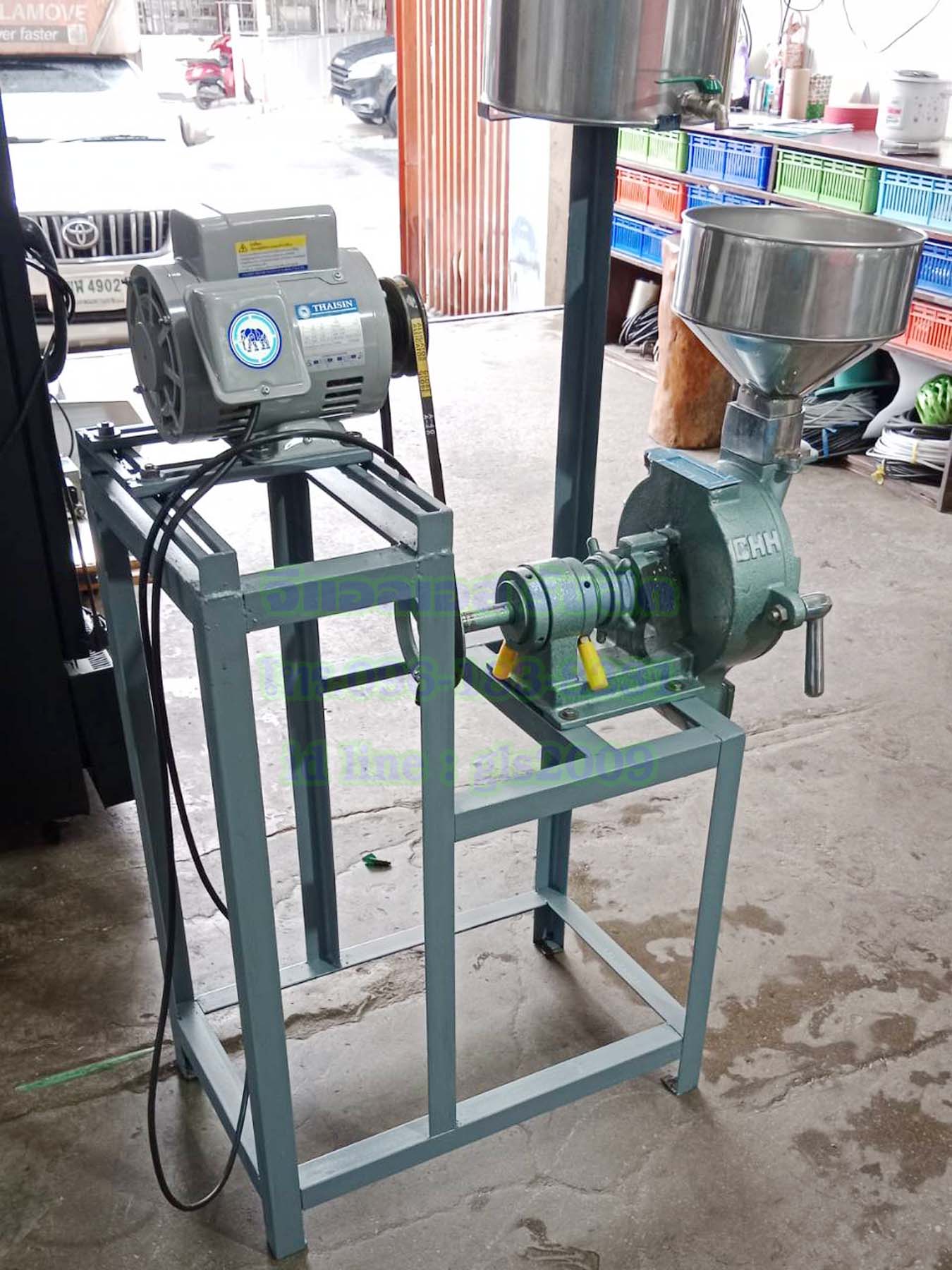 เครื่องโม่ข้าว8นิ้ว1แรง มอเตอร์บน