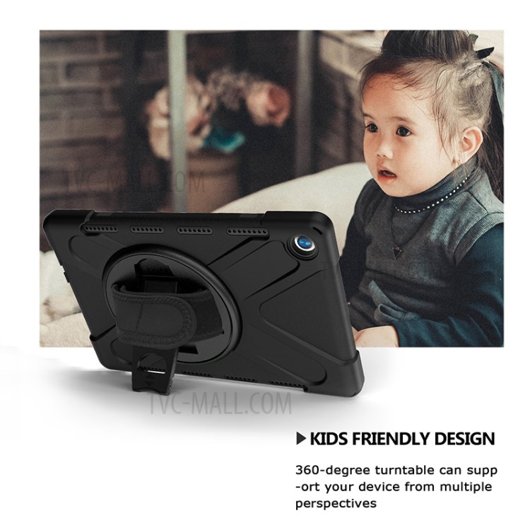 Case Huawei MediaPad M5 Pro / Pre-Order * เคสขาตั้งแบบหมุนได้ 360 องศา PC + เคสซิลิโคน Combo พร้อมสายคล้องมือ *