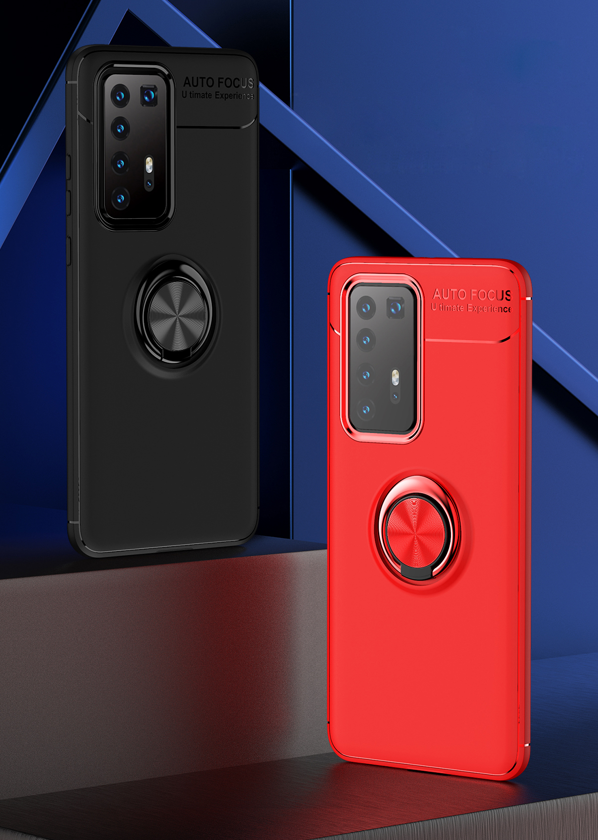 Case Huawei P40 Pro / Pre-order * LENUO เคสโลหะโทรศัพท์ TPU พร้อมฝาครอบแผ่นแม่เหล็ก + แหวน *