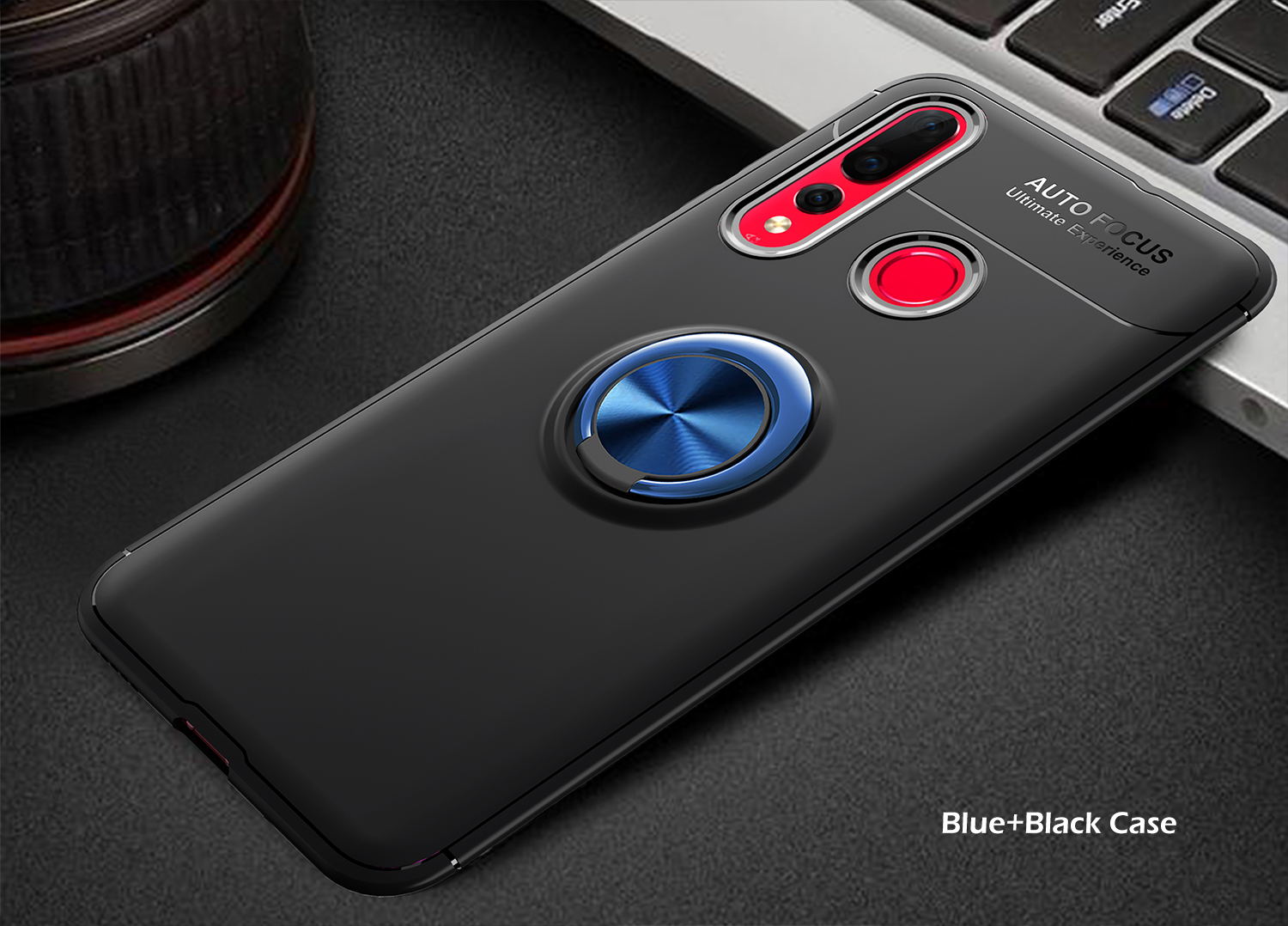 Case Huawei Nova 4 / Pre-Order * เคส TPU + แหวนนิ้ว + ขาตั้ง (Built-in โลหะแผ่นแม่เหล็ก) *