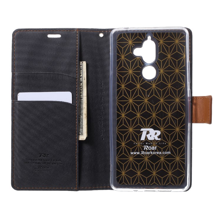Case Nokia 7 Plus / Pre-Order * ROAR KOREA กระเป๋าสตางค์ สิ่งทอลายทแยงหนัง Wallet *