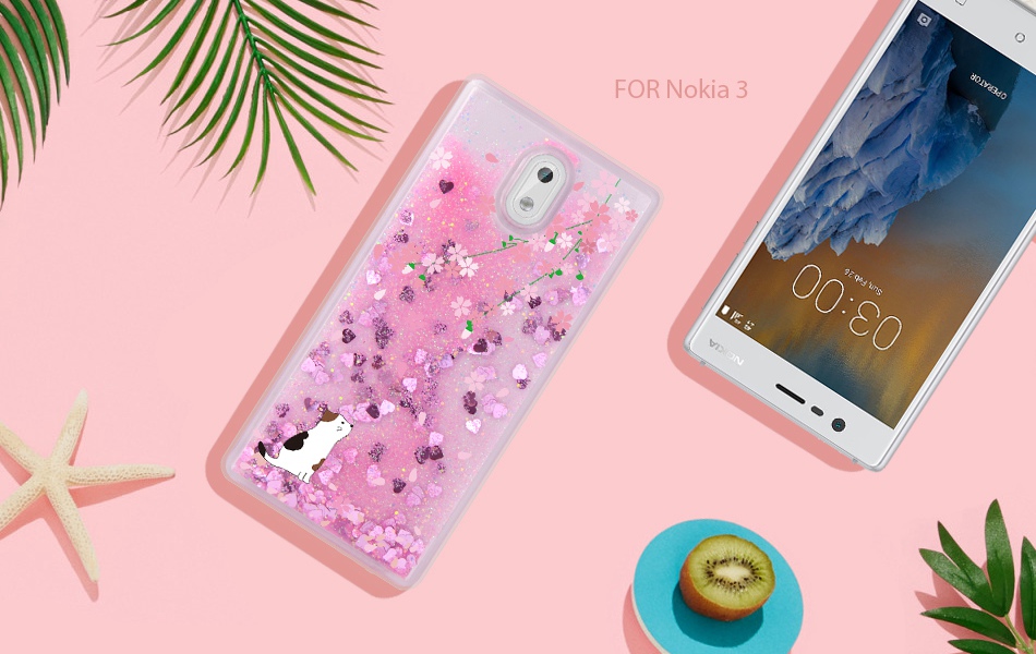 Case Nokia 3 / Pre-order * เคส ซอฟท์Silicon อัลตร้าบาง+ G Litterเหลวดาวตกทรายเลื่อมใส *