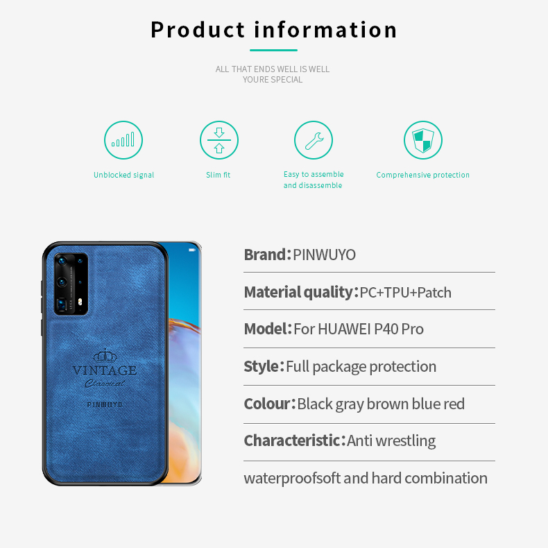 Case Huawei P40 Pro / Pre-order * PINWUYO ซีรีย์ต่อต้านปกหุ้มระดับไฮบริด *