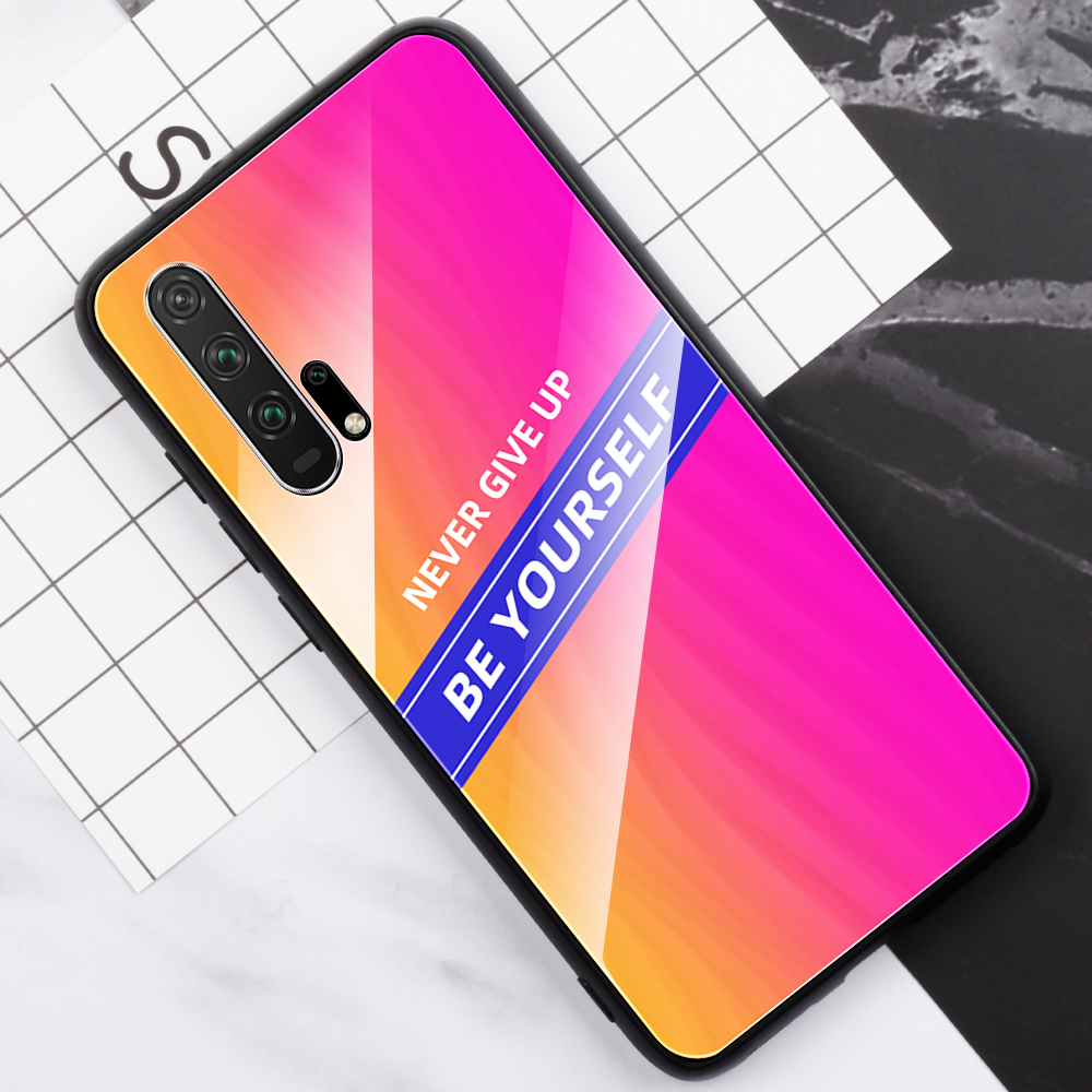 Case Huawei Nova 5T / Pre-order * เคสแบบกระจกนิรภัย PC TPU กระจกหลังมีความแข็ง 9H ป้องกันรอยขีดข่วนและทนต่อการสึกหรอ *