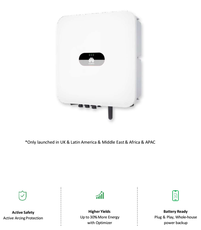 โซล่าอินเวอร์เตอร์ กริดไทอินเวอร์เตอร์ Huawei SUN2000-3KTL-L1 ผ่าน MEA และ PEA