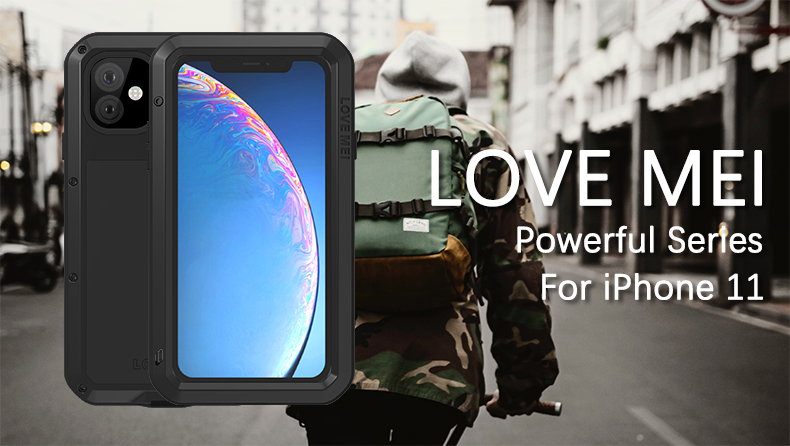 Case iPhone 11 # Pre-order * LOVE MEI วัสดุ: โลหะ + ซิลิโคน + กระจกนิรภัย ฟังก์ชั่นกันกระแทกและกันฝุ่น *