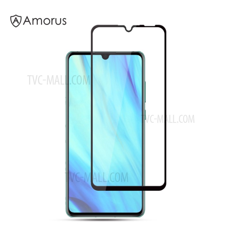 กระจกนิรภัย Huawei P30 / Pre-Order * AMORUS เต็มจอผ้าไหมพิมพ์กระจกนิรภัย เคลือบ Oleophobic เพื่อป้องกันลายนิ้วมือ *