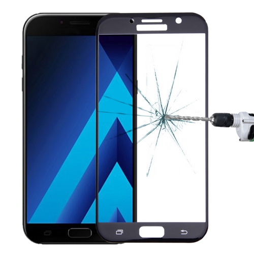 กระจกนิรภัยกันรอย Samsung Galaxy A7 2017 / Pre-order * 0.26mm 9H ความแข็งผิวหน้าจอไหมป้องกันการระเบิดฟิล์มกระจกนิรภัยแบบโค้งเต็มจอ (สีดำ) *