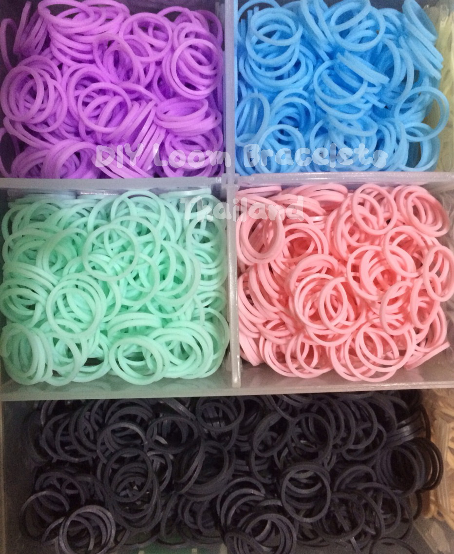 หนังยางถักข้อมือซิลิโคน loom bands ขายเป็นกล่อง