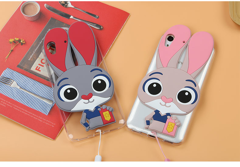 Case Huawei Y6ii / Pre-order * การ์ตูน3D จูดี้เคสกระต่ายซิลิโคน พร้อมสายคล้องคอ *