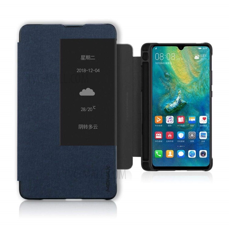 Case Huawei Mate 20 X / Mate 20 X 5G # Pre-order * MOMAX Smart View หน้าต่างยืนปกหนังโทรศัพท์พร้อมช่องเสียบปากกา *
