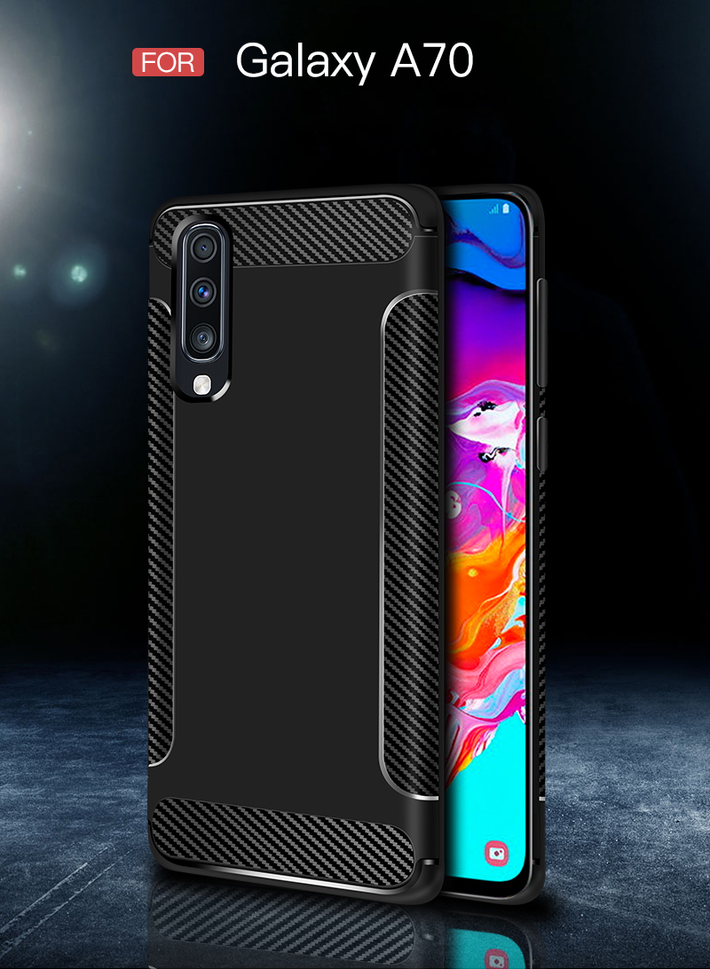 Case Samsung Galaxy A70 / Pre-order * เคส TPU แบบคาร์บอนไฟเบอร์ สามารถบิดได้อย่างอิสระโดยไม่แตกร้าว *