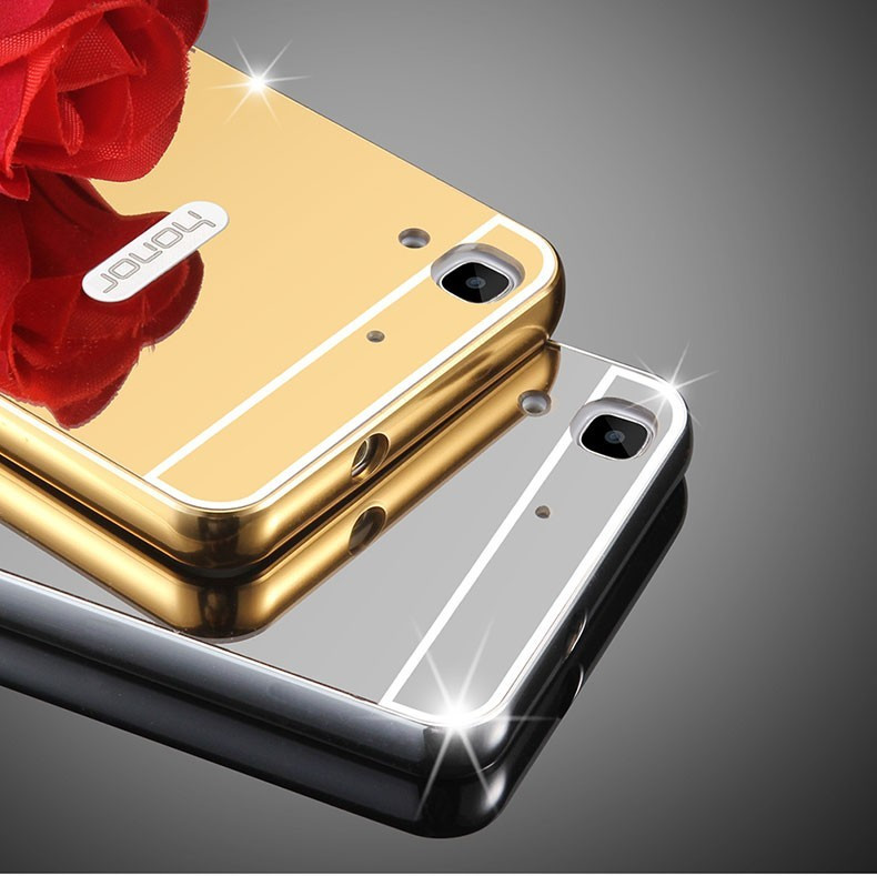 Case Huawei Y6ii / Pre-order * Bumpers 2in1 แกร่งกันชนโลหะ + พลาสติกแผ่นหลังเงาเหมือนกระจก *