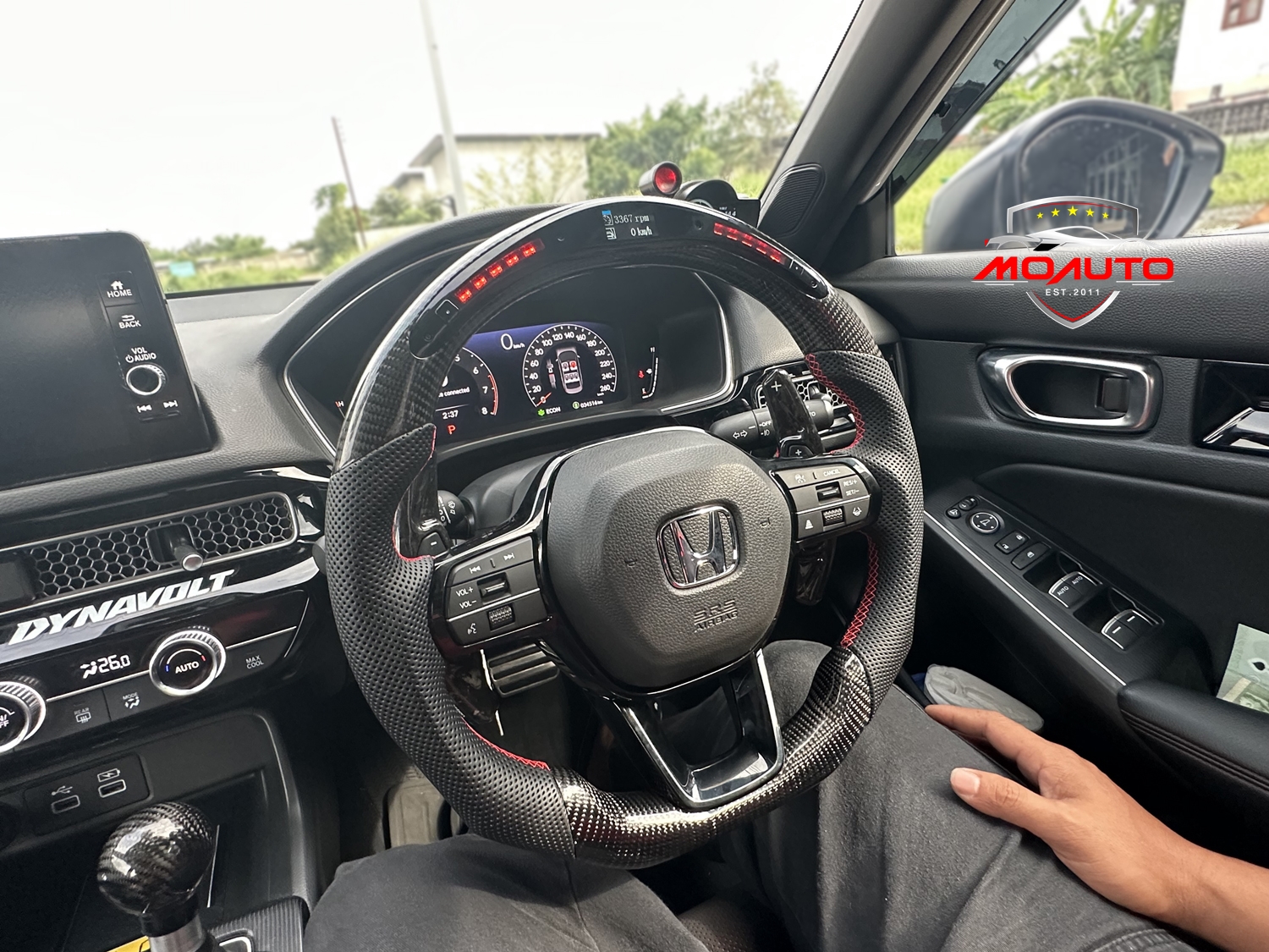 พวงมาลัย LED คาร์บอนแท้ CIVIC FE