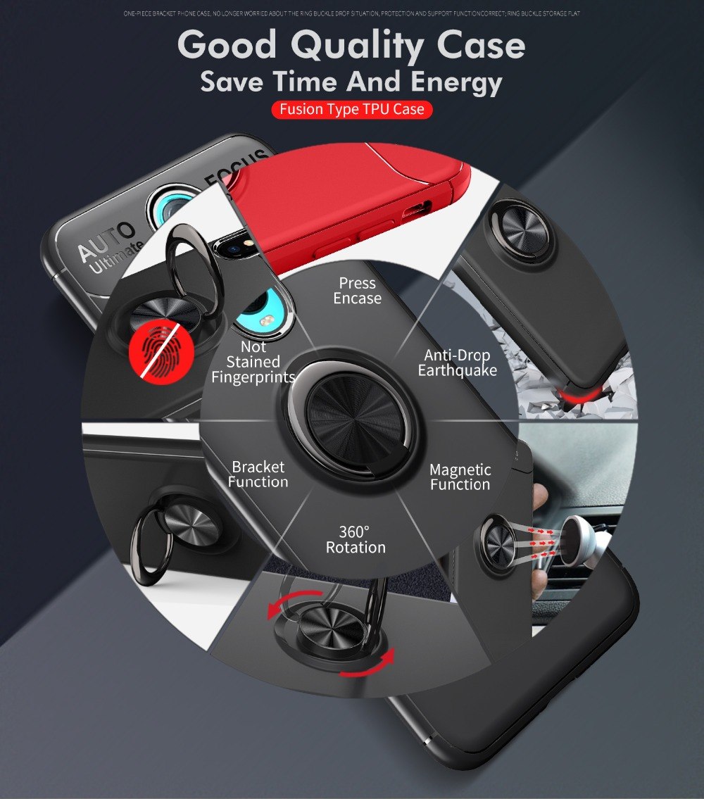 Case OPPO R17 Pro / Pre-Order * เคส TPU แหวนนิ้ว + ขาตั้ง (Built-in โลหะแผ่นแม่เหล็ก) *