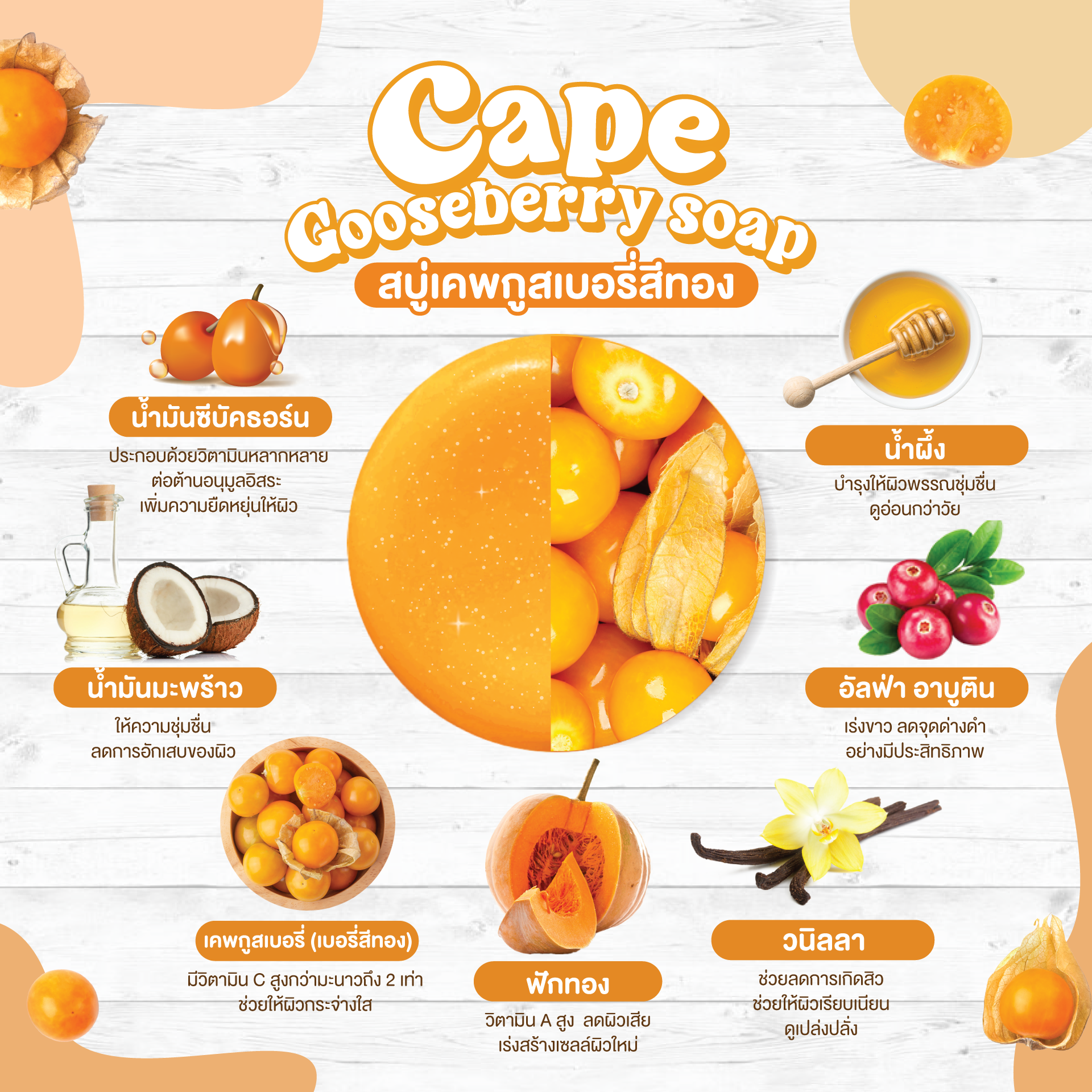 เคพกูสเบอรี่ (cape gooseberry) 