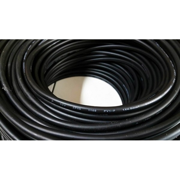 Cable & Connector (สายไฟ) แบบ PV-1F 4mm2 Black