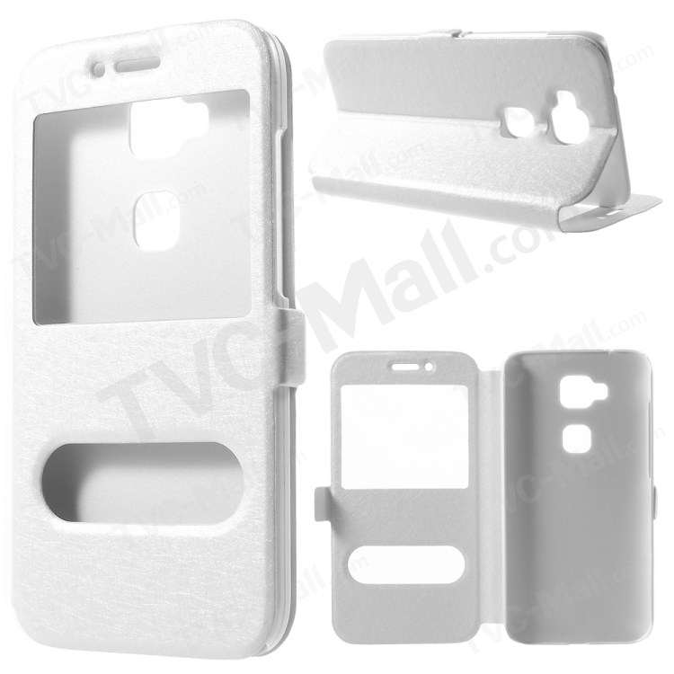 Case Huawei G7 Plus / Pre-order * เคส 2ช่องหน้าต่าง เนื้อผ้าไหม *