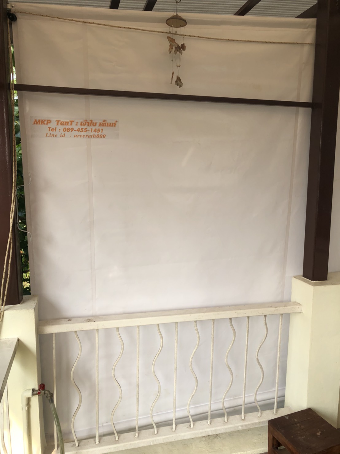 MKP TenT ผ้าใบชักรอก ขนาด กว้าง 2.5m สูง 2m (ไม่รวมเสาค้ำ) ผ้าใบกันสาด ผ้าใบกันฝน ผ้าใบม้วนกันฝน ผ้าใบม้วนกันแดด มีทุกสี ขาว แดง ดำ ชมพู น้ำเงิน ฟ้า เขียว ม่วง ครีม น้ำตาล 2.5m x 2m