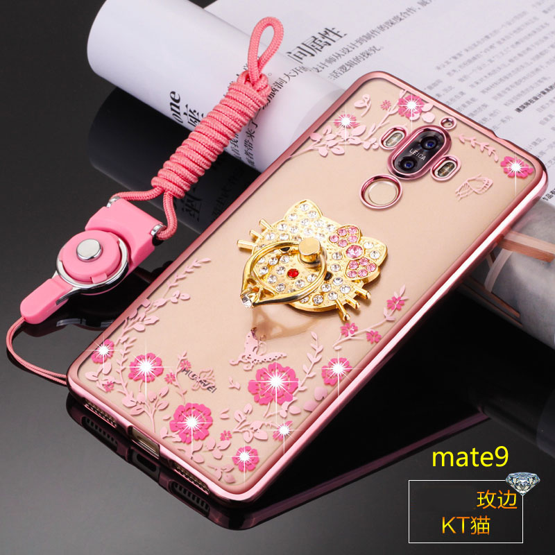 Case Huawei Mate 9 / Pre-order * เคสหรูหราเทคนิคการชุบทอง TPU ซิลิโคนอ่อนนุ่ม + แหวน+ เชือก *