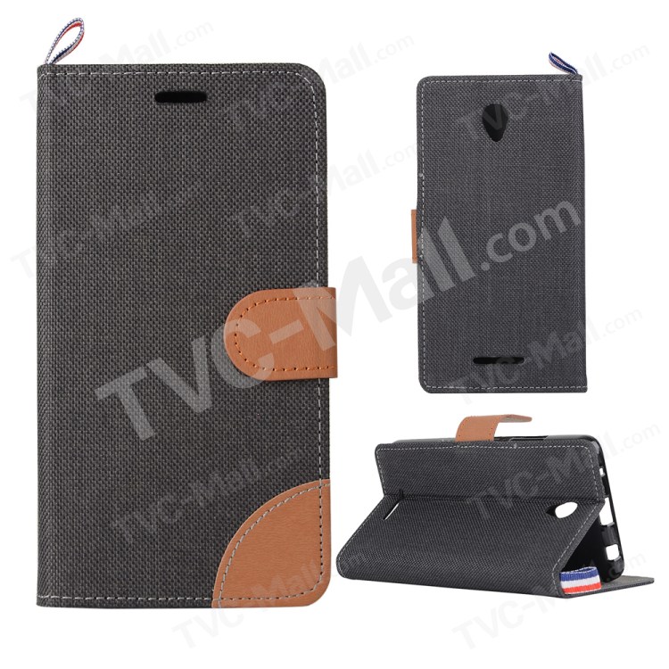 Case Lenovo A5000 / Pre-order * เคสยีนส์ผ้า Skin Leather Card Slot *