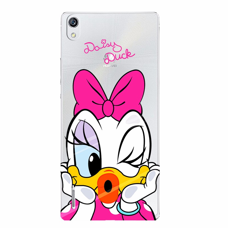 Case Huawei P7 / Pre-order * เคสซอฟท์ TPU ใส มิกกี้ มินนี่ หมีพูห์ ลายดอกไม้สวยๆ *