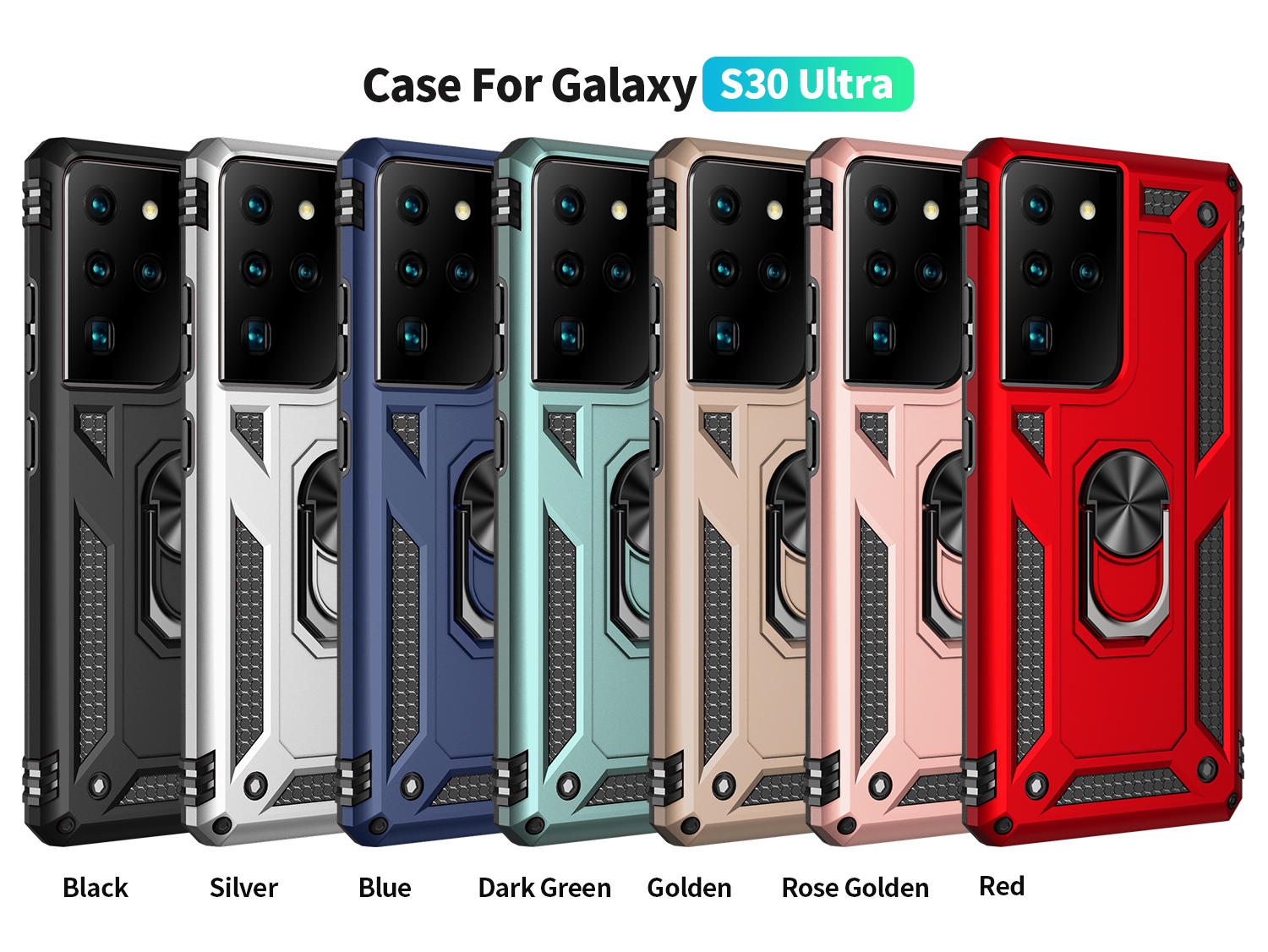 Case Samsung Galaxy S21 Ultra 5G / Pre-Order * เคสแบบกันกระแทก PC + TPU แบบไฮบริดพร้อมขาตั้งแหวน *