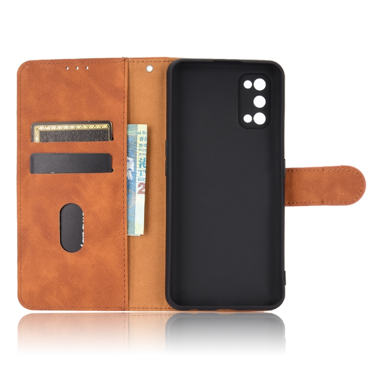 Case Realme 7 Pro / Pre-Order * เคสสีทึบผิวสัมผัสแม่เหล็กหัวเข็มขัดพลิกแนวนอนเนื้อหนัง PU พร้อมที่วางและช่องเสียบการ์ดและกระเป๋าสตางค์ *