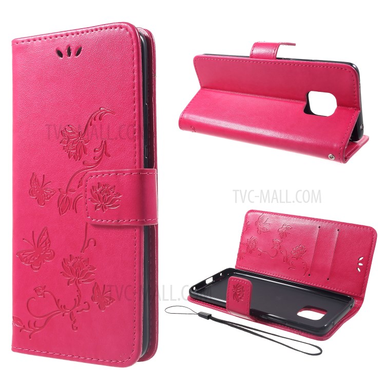 Case Huawei Mate 20 Pro / Pre-order * เคสประทับผีเสื้อดอกไม้หนังยืนกระเป๋าสตางค์ *